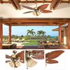 Honeywell Ceiling Fans Royal Palm, 52 in.Ceiling Fan with Light, Aged Brass 50504-40